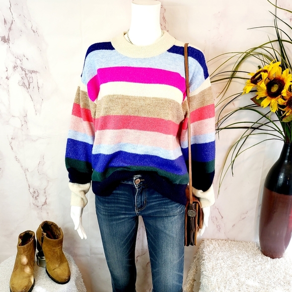 New GAP candy stripe super soft sweater - Picture 1 of 7
